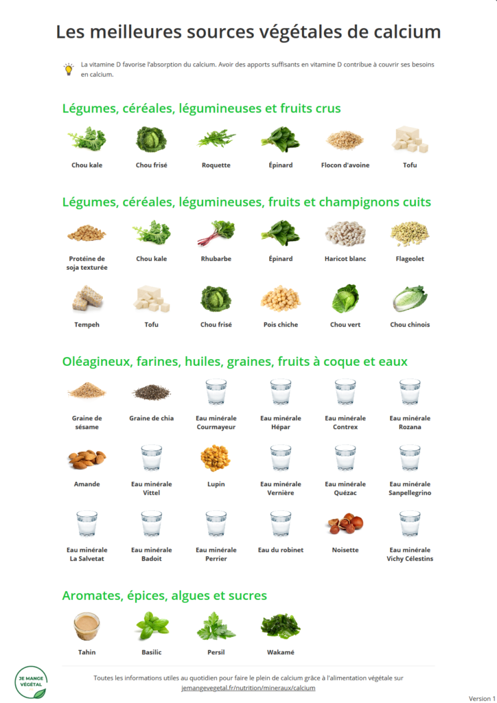Poster des meilleures sources végétales de calcium