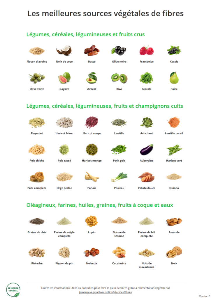 Poster des meilleures sources végétales de fibres