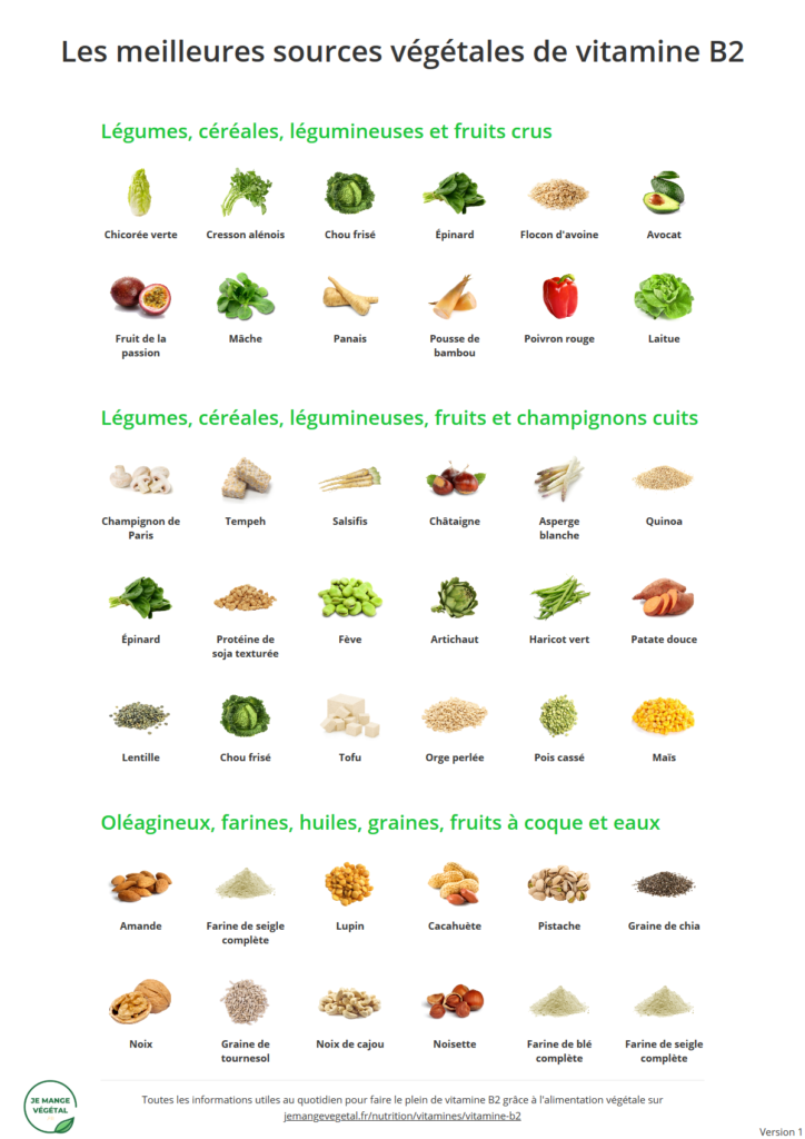 Poster des meilleures sources végétales de vitamine B2
